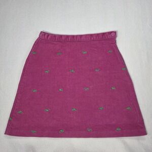 Vintage Hart Strings Juniors Pink Corduroy Green Whales Mini Skirt Size 26 Waist